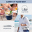 Buzio Insulated Ice Bucket with Lid Scoop Tongs and 2 Cups - 7L / Blue