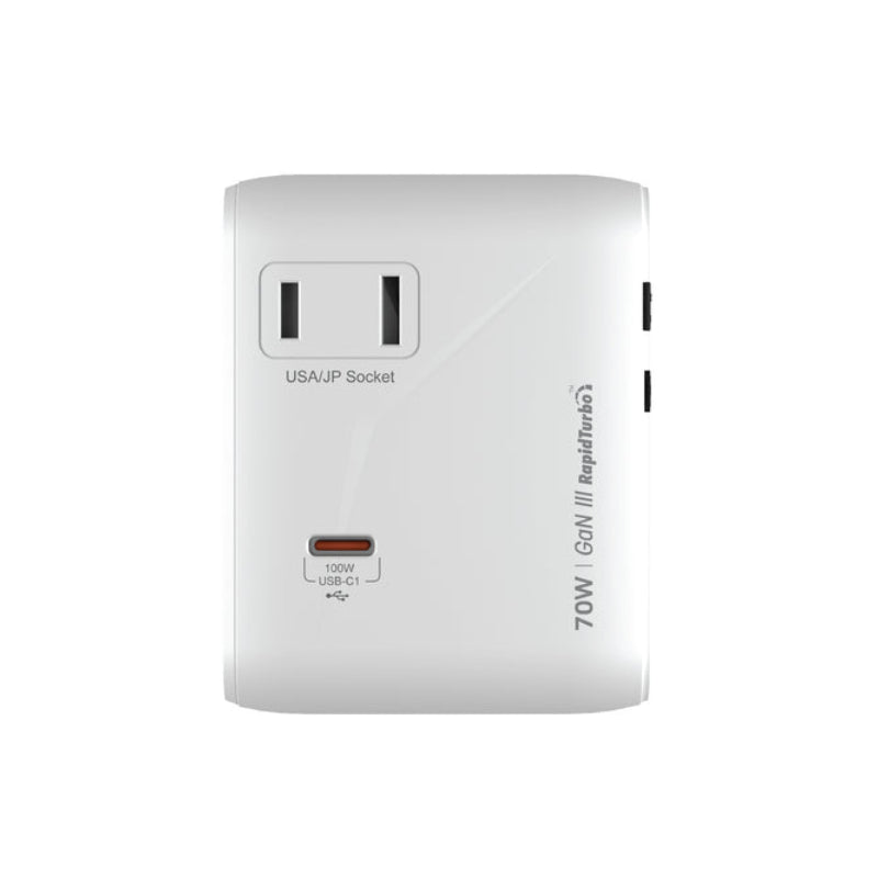 Smartix NomadPro GaN International Travel Adapter - 70W / USB-A / USB-C / White