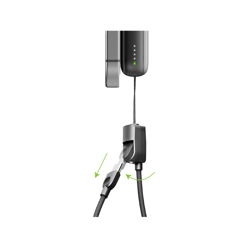 Energea Magpac Loop 10K MagSafe Power Bank With USB-C Cable - 10000mAh / USB-C / Gunmetal