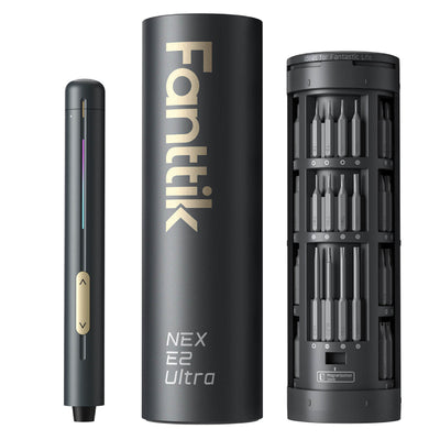 Fanttik NEX E2 Ultra Precision Electric Screwdriver Kit - 800mAh Battery / 50 S2 Magnetic Bits / Gray