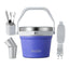 Buzio Insulated Ice Bucket with Lid Scoop Tongs and 2 Cups - 7L / Purple