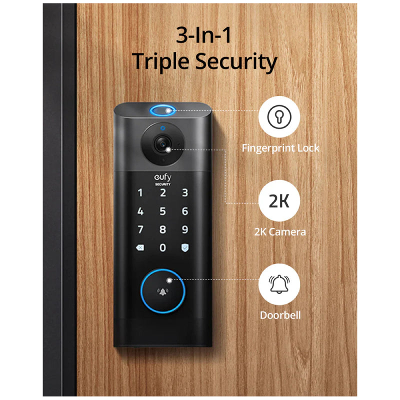 Eufy Video Smart Lock FingerPrint & Wi-Fi - Black