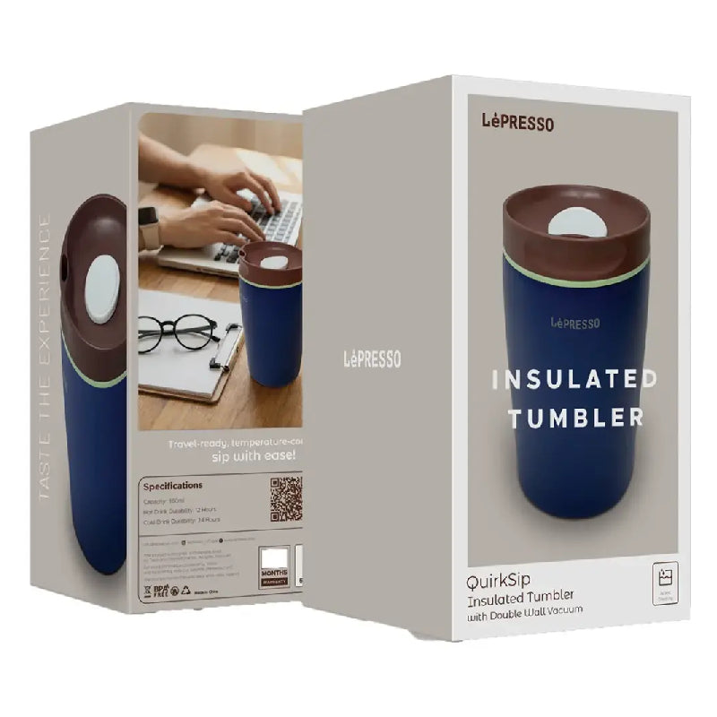 LePresso QuirkSip Insulated Tumbler with Double Wall Vacuum - Blue