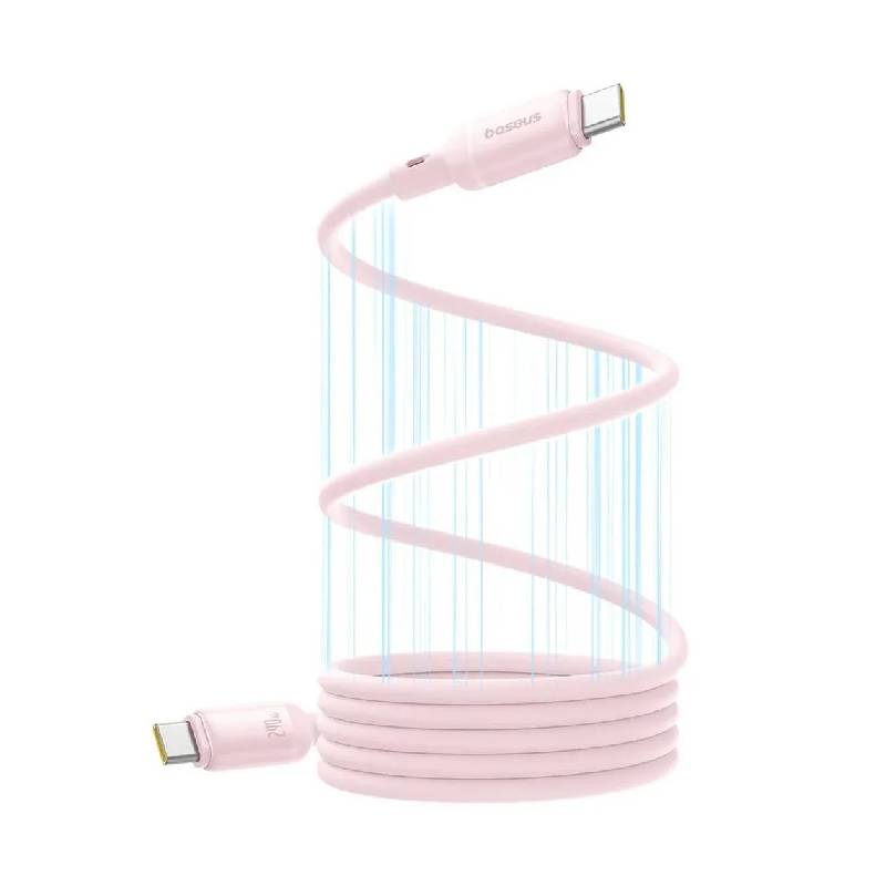 Baseus PicoGo Magnetic Liquid Silicone Fast-Charging Data Cable - USB-C / 1 Meter / 240W / Baby Pink