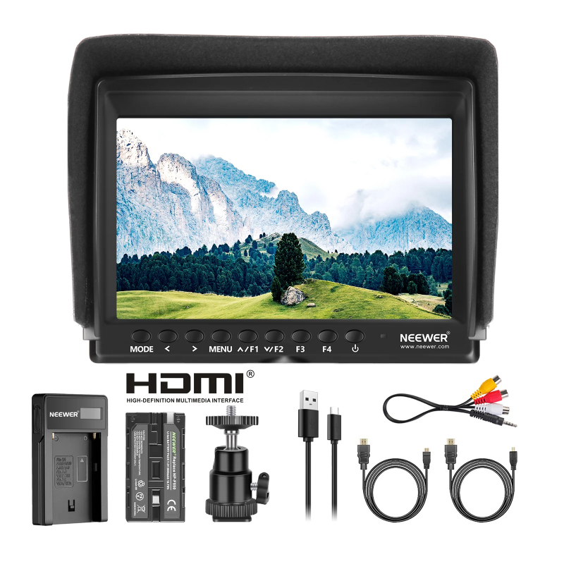NEEWER F100 7 Inch HD Camera Field Monitor Kit - IPS LCD / HDMI / AV