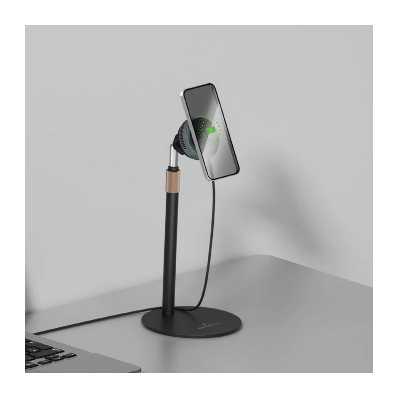 حامللاسلكي Smartix Airduo Qi2 للسيارة كمبيوتر مكتبي  - أسود