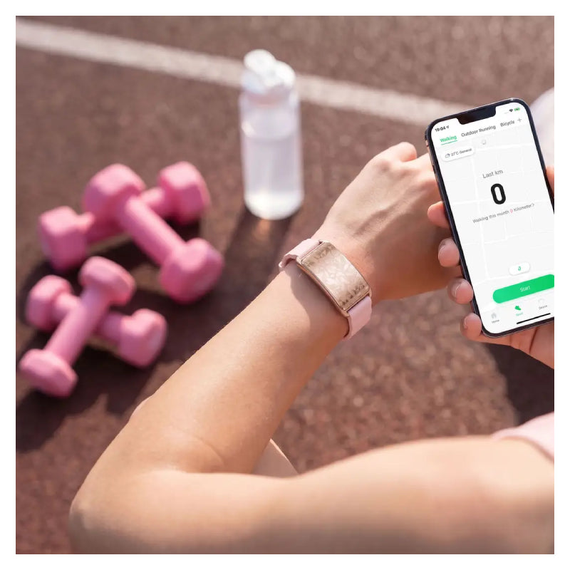 Porodo TrackFit Arc Smart Fitness Tracker with Silicon Strap - Bluetooth / 200mAh / Pink