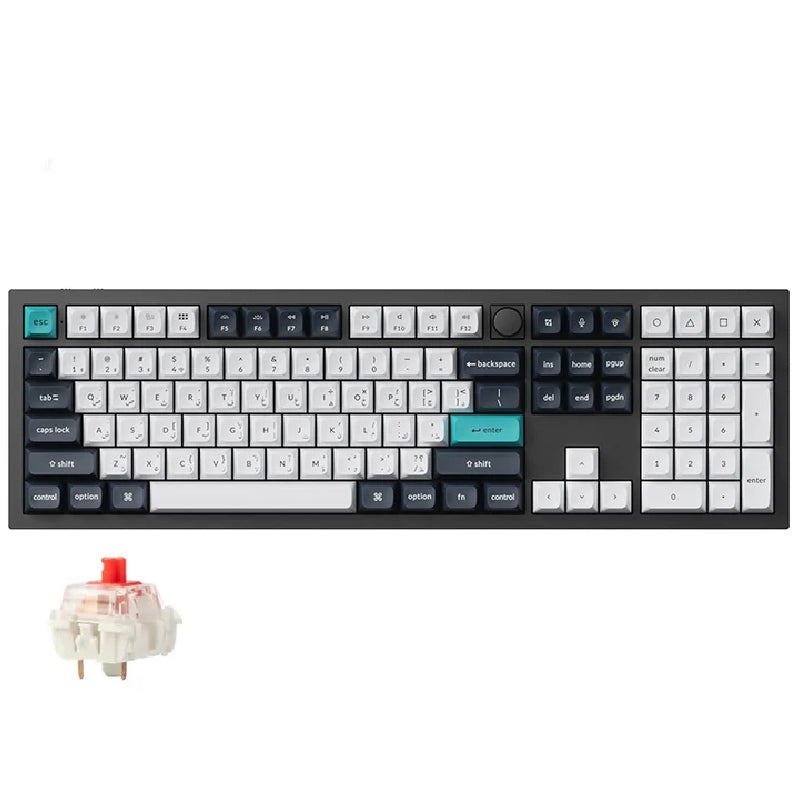 Keychron Q6 Max QMK/VIA RGB Wireless Mechanical Gaming Keyboard With Gateron Jupiter Red Switch - Arabic Layout / Black