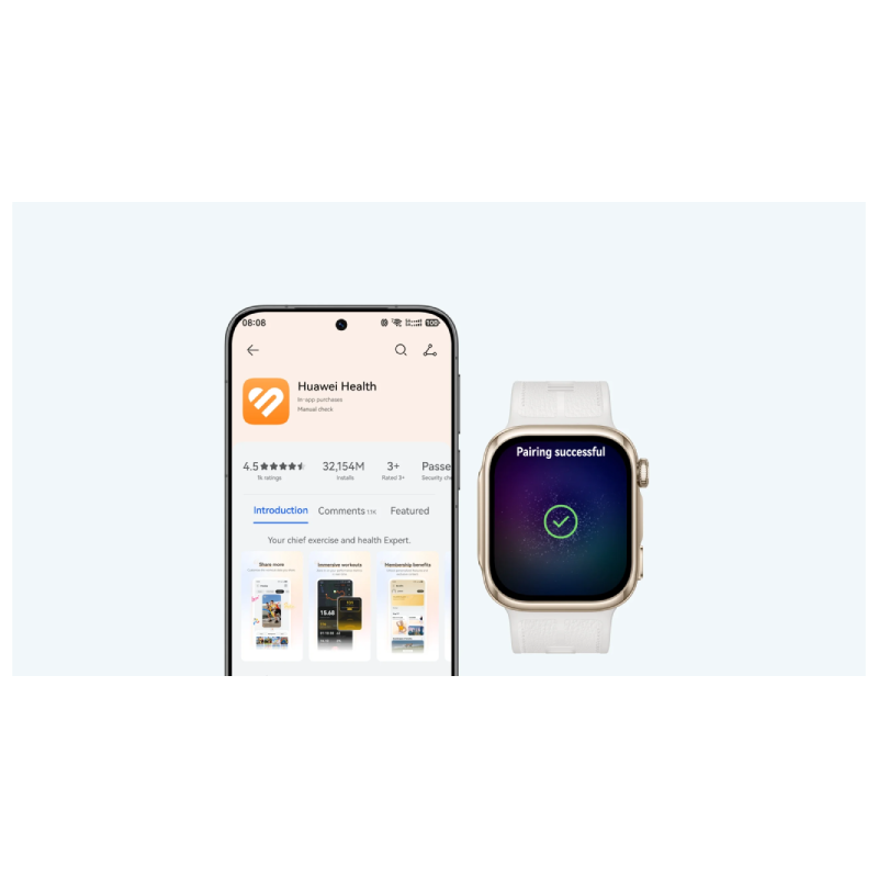 Huawei D3 Riva-B19 Smart Watch - 1.92" AMOLED / Bluetooth / Mocha Gold