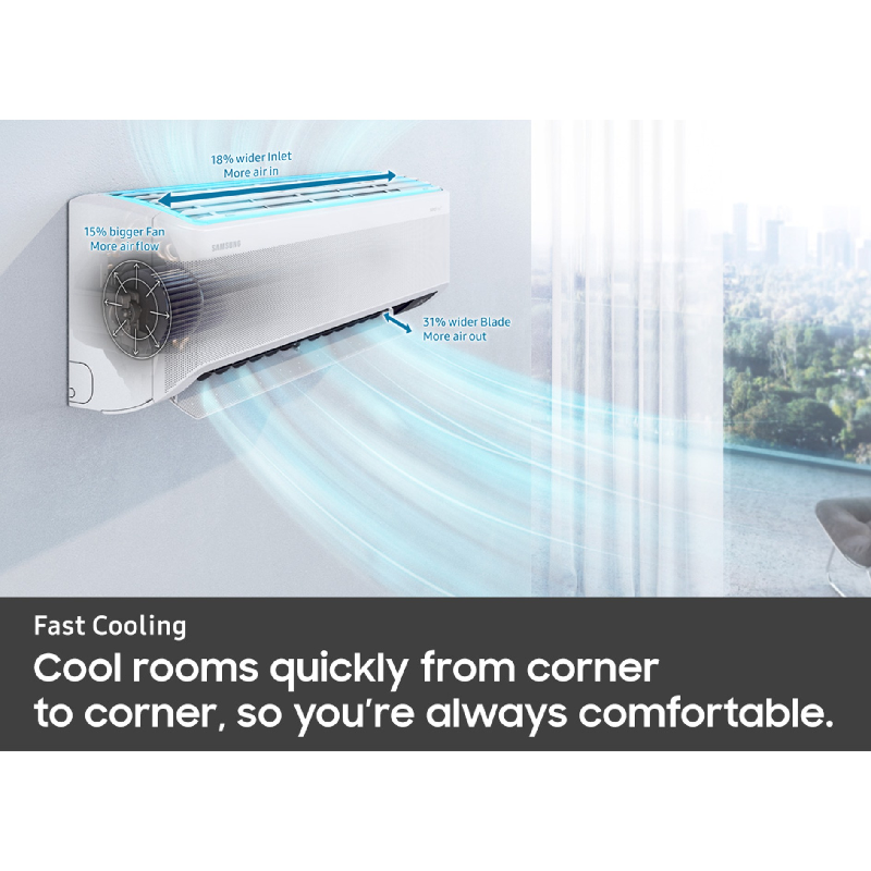 Samsung WindFree Wall-mount Split AC - 2 Ton / White