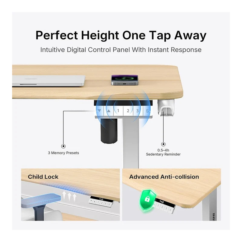 AndaSeat Xtreme Series Ergonomic Gaming Desk - Wood Grain