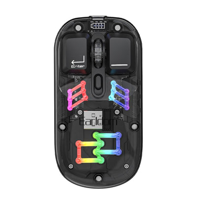 Earldom KM16 Transparent RGB Wireless Office Mouse - 1600dpi / Black