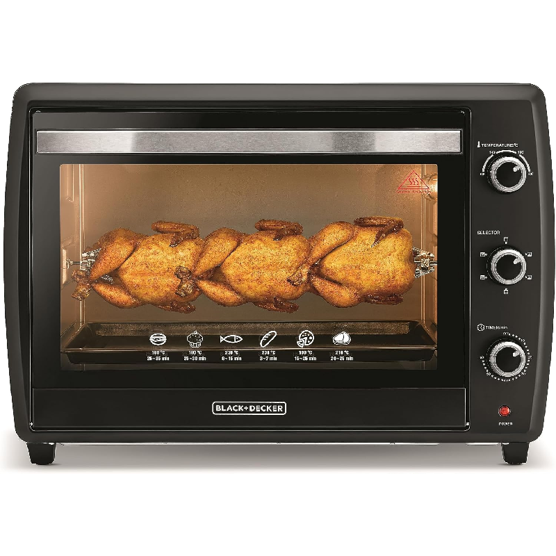 Black+Decker Toaster Oven with Double Glass and Rotisserie - 70L / 2200W / Black