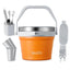 Buzio Insulated Ice Bucket with Lid Scoop Tongs and 2 Cups - 7L / Orange