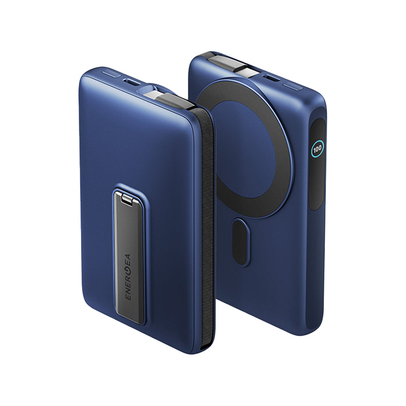Energea Magpac Ultra Qi2 MagSafe Power Bank With USB-C Cable - 10000mAh / USB-C / Indigo Blue