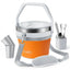 Buzio Insulated Ice Bucket with Lid Scoop Tongs and 2 Cups - 7L / Orange