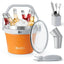 Buzio Insulated Ice Bucket with Lid Scoop Tongs and 2 Cups - 7L / Orange