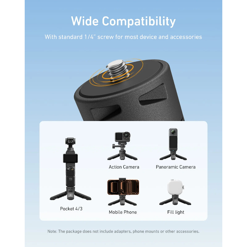 TELESIN Mini Portable Tripod & Grip 2-in-1 for Osmo Pocket 4/3