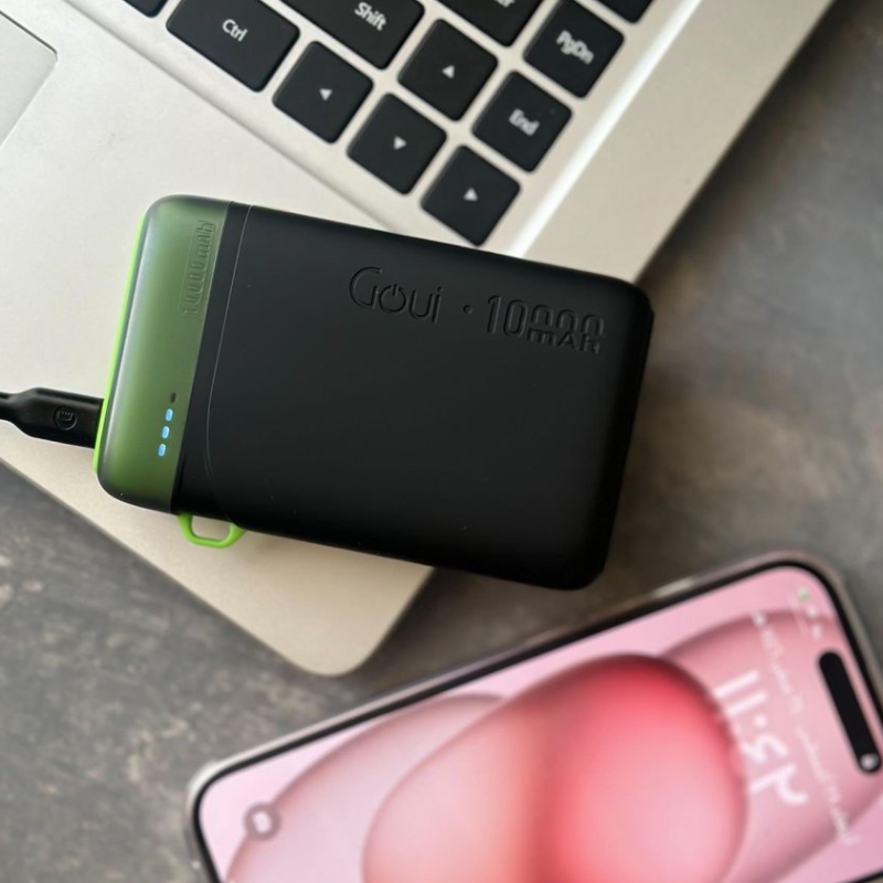 GOUI Pwani Power Bank - 10,000mAh / USB-A / USB-C / Black