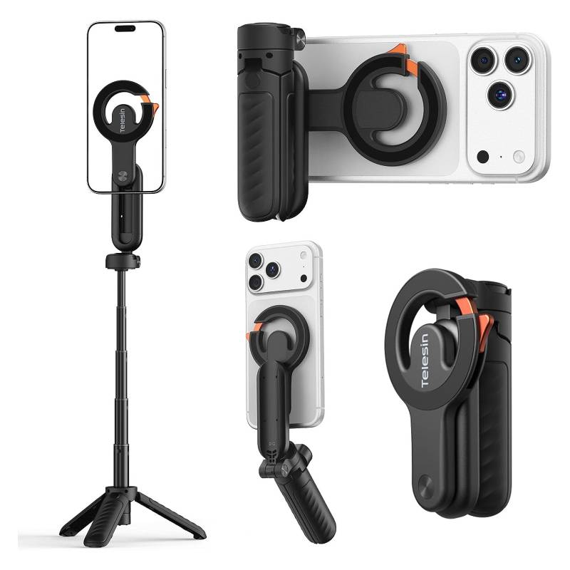 TELESIN Magnetic Mini Selfie Stick Tripod - Black
