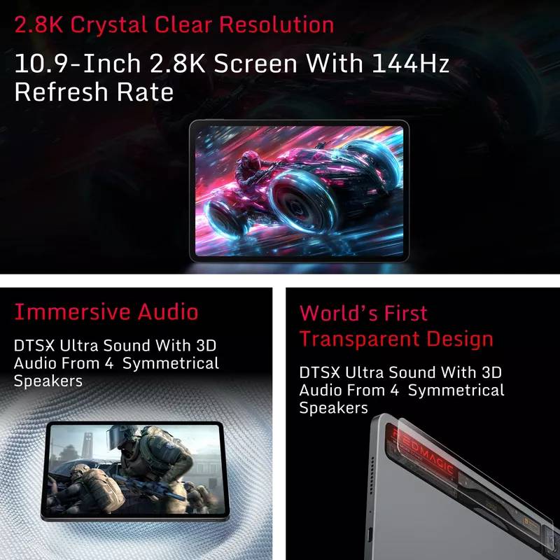 REDMAGIC نوفا الألعاب تابلت - 10.بوصة / 512 جيجابايت / 16 جيجابايت / واي-فاي / إعصار