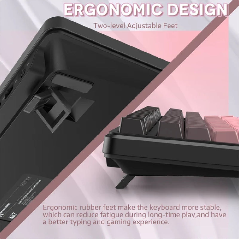ATTACK SHARK X87 Tri-Mode Gasket Mechanical Gaming Keyboard With Strawberry Switch - Blackberry