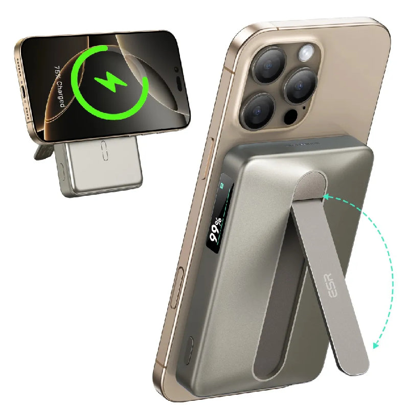 ESR Qi2 MagSlim Kickstand Power Bank - 10000mAh / Titanium