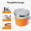 Buzio Insulated Ice Bucket with Lid Scoop Tongs and 2 Cups - 7L / Orange