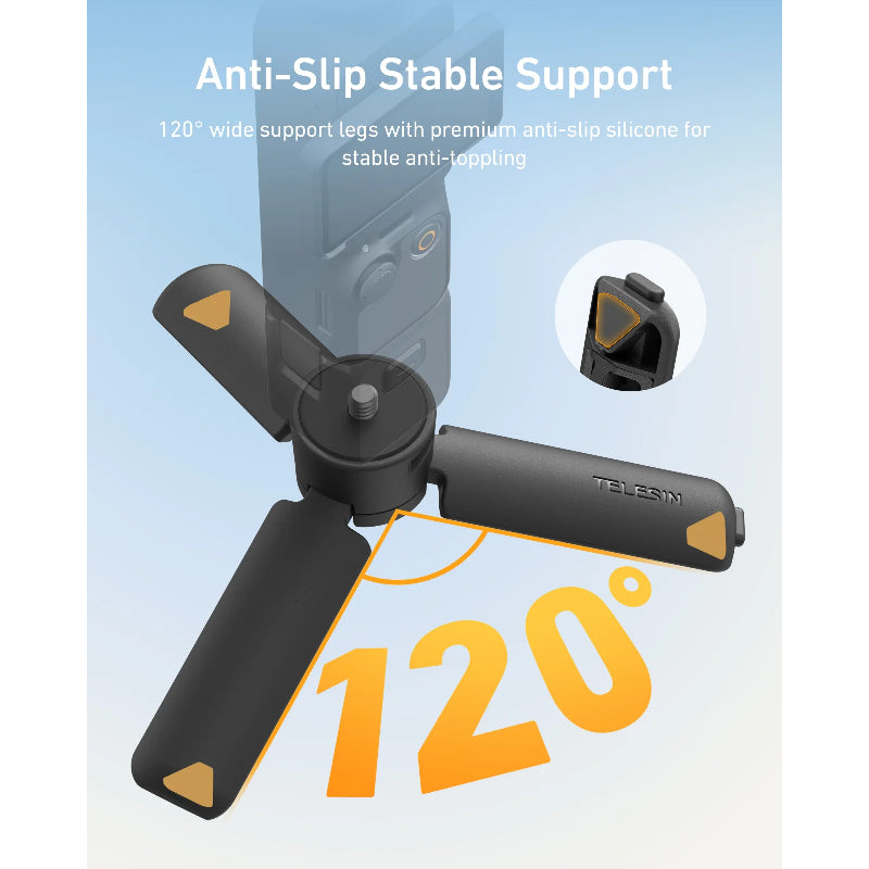 TELESIN Mini Portable Tripod & Grip 2-in-1 for Osmo Pocket 4/3