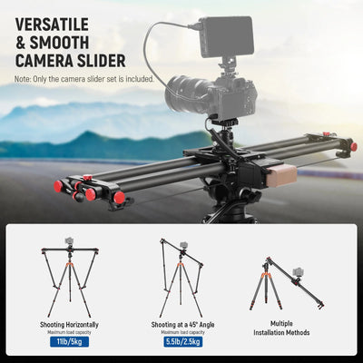 NEEWER ER1 Motorized Carbon Fiber Camera Slider with F750 Battery - Black