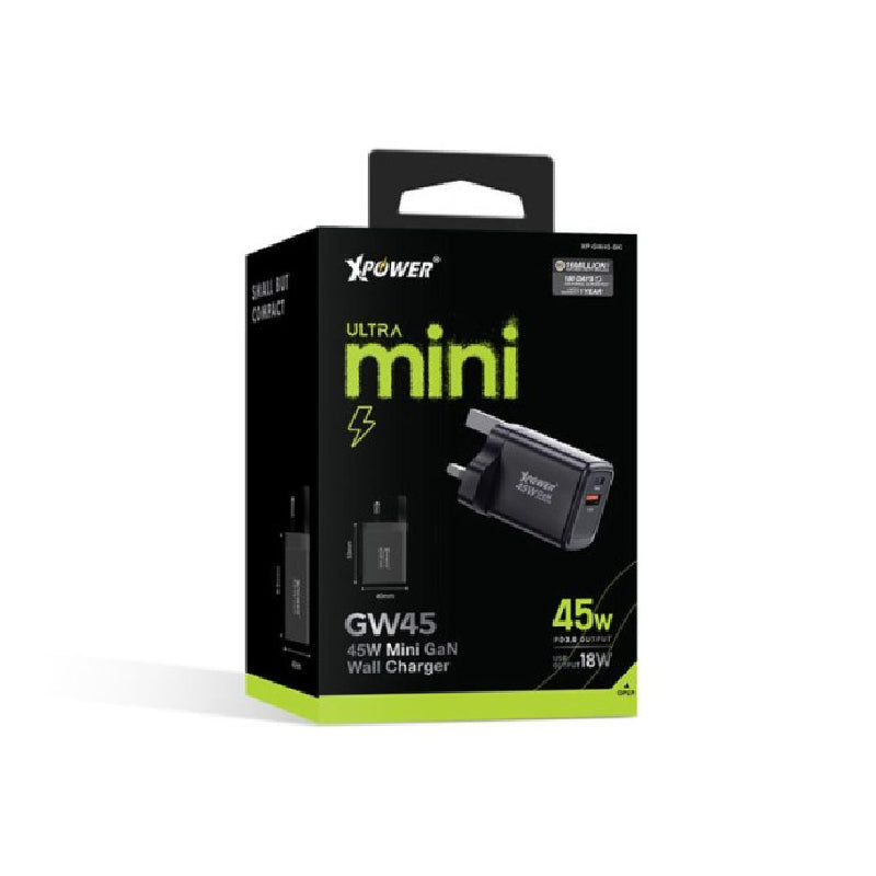 XPower GW45 PD 3.0/QC Gan Mini Wall Charger  - 45W / Black