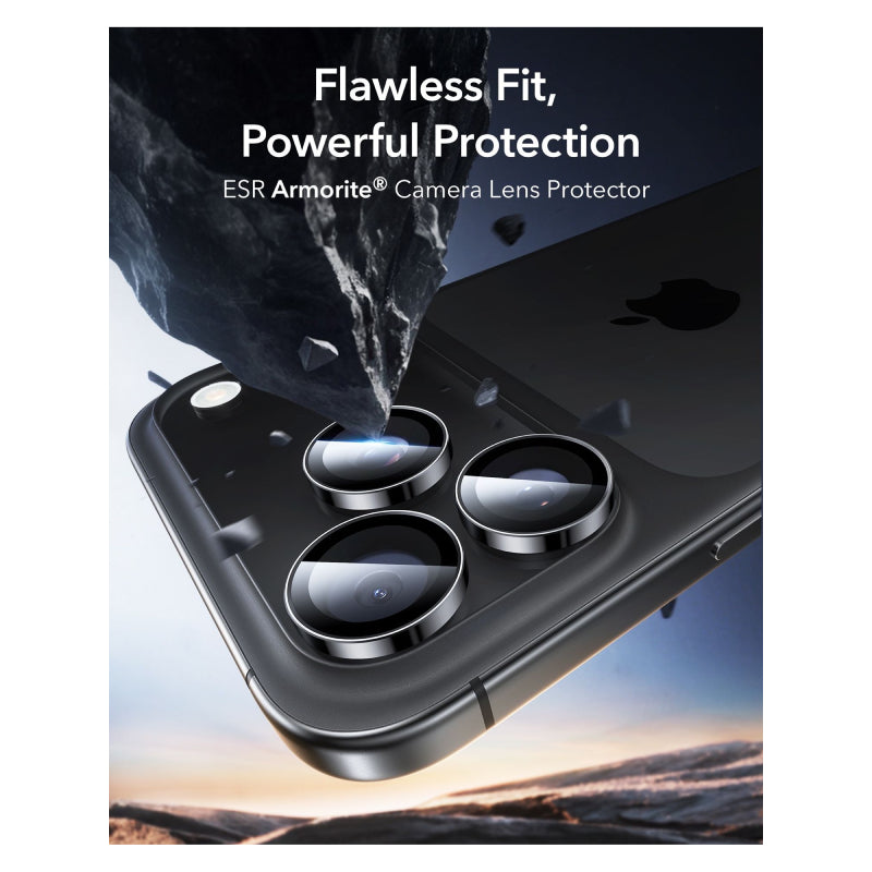 ESR Armorite Camera Lens Protectors Compatible with iPhone 17 Pro / 17 Pro Max / 16 Pro / 16 Pro Max / 15 Pro / 15 Pro Max / 14 Pro / 14 Pro Max / Black