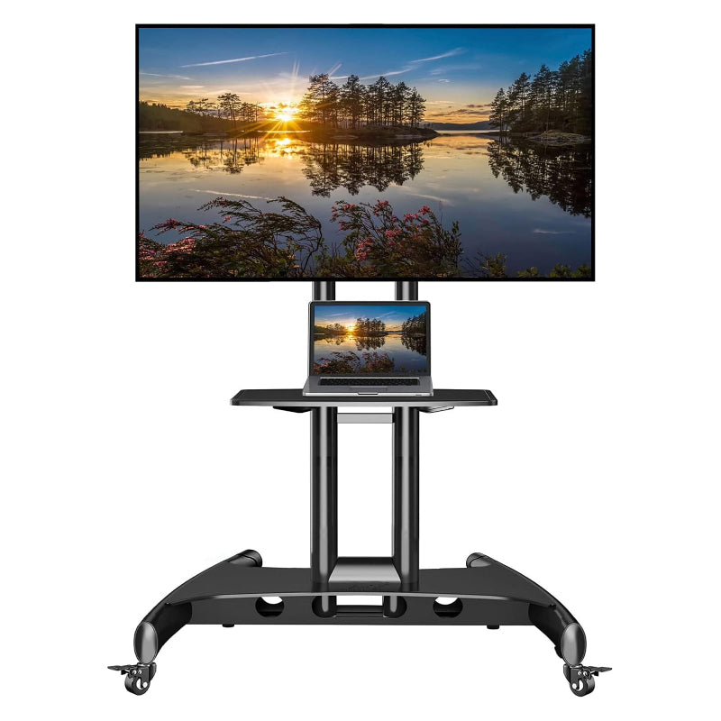 NORTH BAYOU Mobile TV Cart Stand with Wheels - 32” – 75” Screens