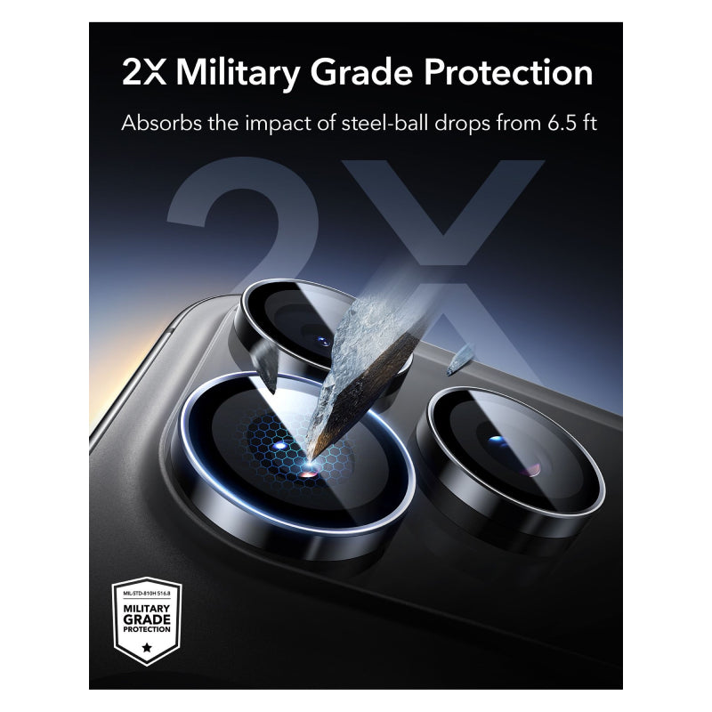 عدسة  كاميرا  ESR Armorite متوافق مع ايفون  برو  17 برو ماكس  16 برو  16 برو ماكس  15 برو  15 برو ماكس  14 برو  14 برو ماكس  أسود