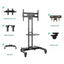 NORTH BAYOU Mobile TV Cart Stand with Wheels - 32” – 75” Screens