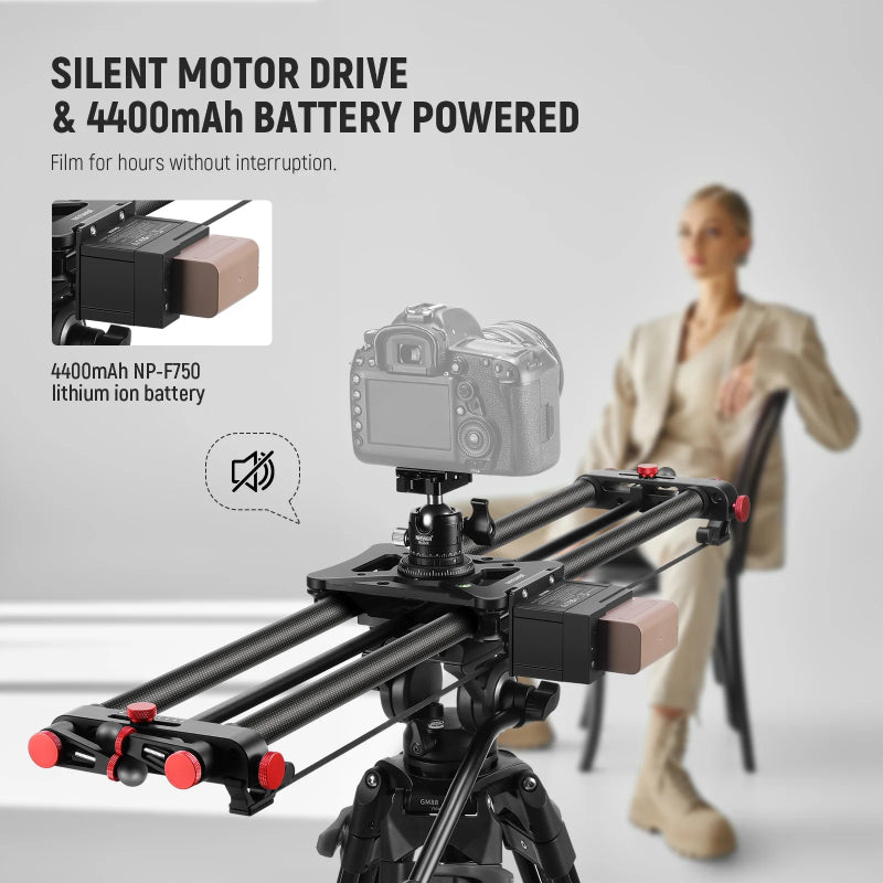 NEEWER ER1 Motorized Carbon Fiber Camera Slider with F750 Battery - Black