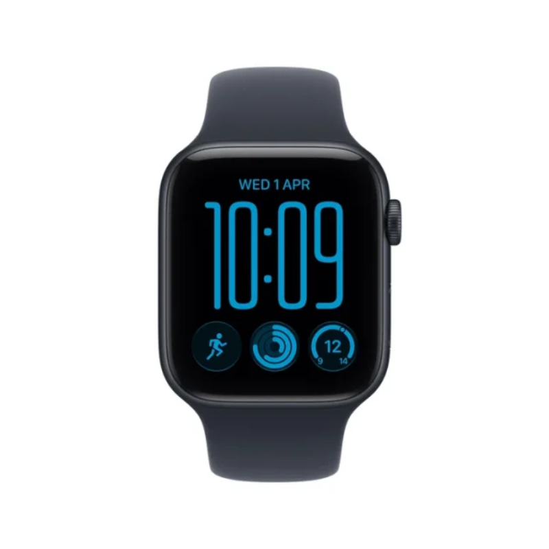 Apple Watch SE 3 with Sport Band - LTPO OLED / 40mm / Small/Medium / Bluetooth / Wi-Fi / Midnight Aluminium Case with Navy Blue Sport Band