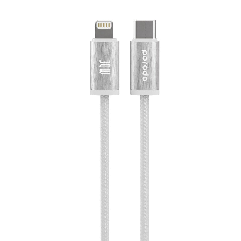 Porodo Woven 30W Lightning to Type-C Cable 1.2M - White