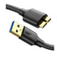 كابل يو جرين من USB 3.0 Type-A ذكر إلى Micro USB 3.0 ذكر - طول 0.5 متر / أسود