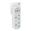 TESSAN Multi-Plug Extension Adapter - 15W / White