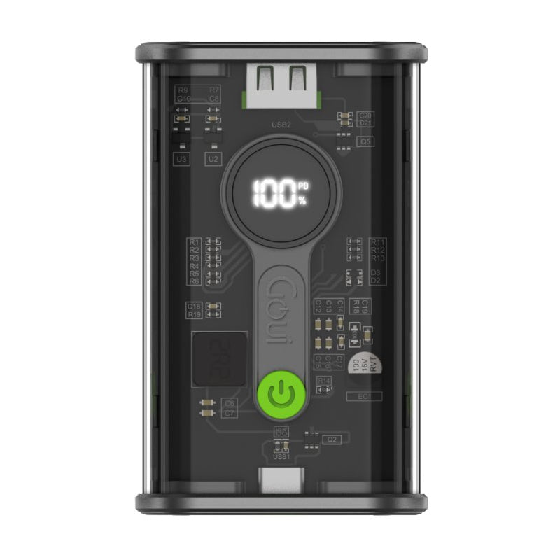 GOUI Nano Pro Power Bank - 20,000mAh / USB-A / USB-C / Transparent