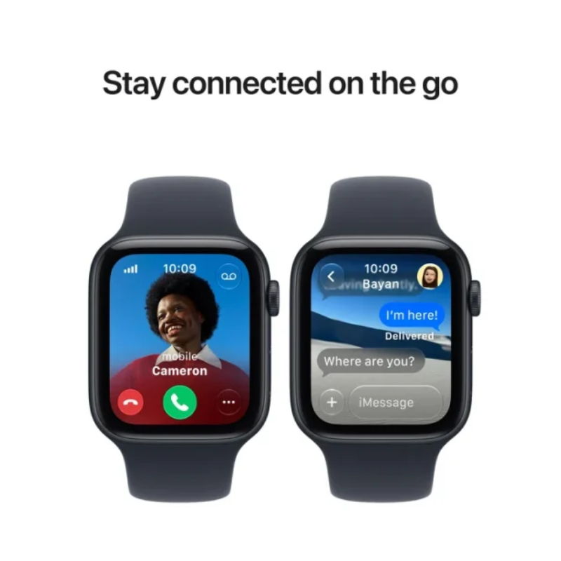 Apple Watch SE 3 with Sport Band - LTPO OLED / 40mm / Small/Medium / Bluetooth / Wi-Fi / Midnight Aluminium Case with Navy Blue Sport Band