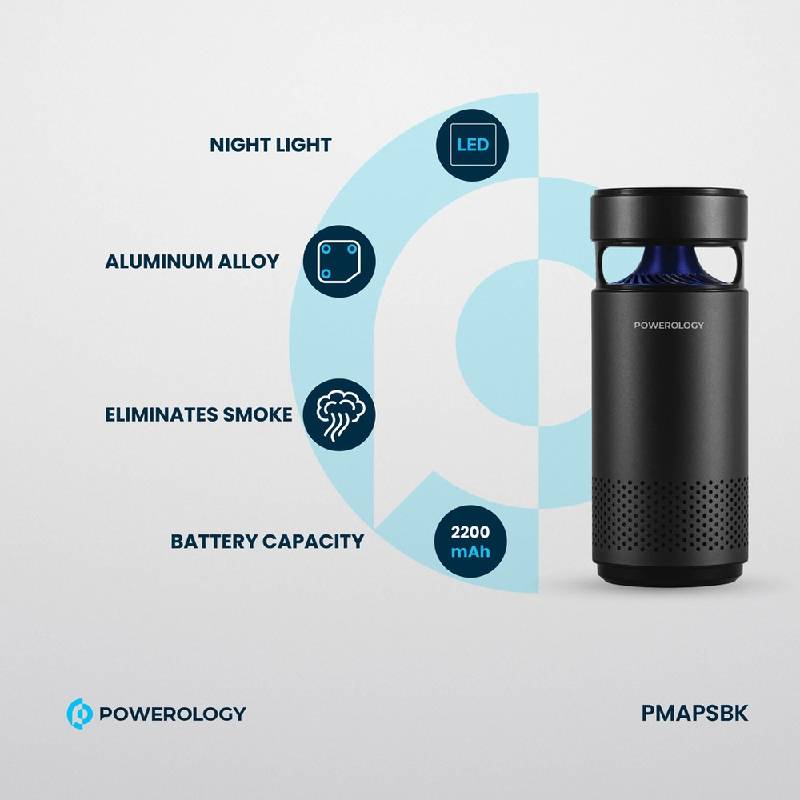 Powerology Portable Air Purifier - 2200mAh / Type-C / Black