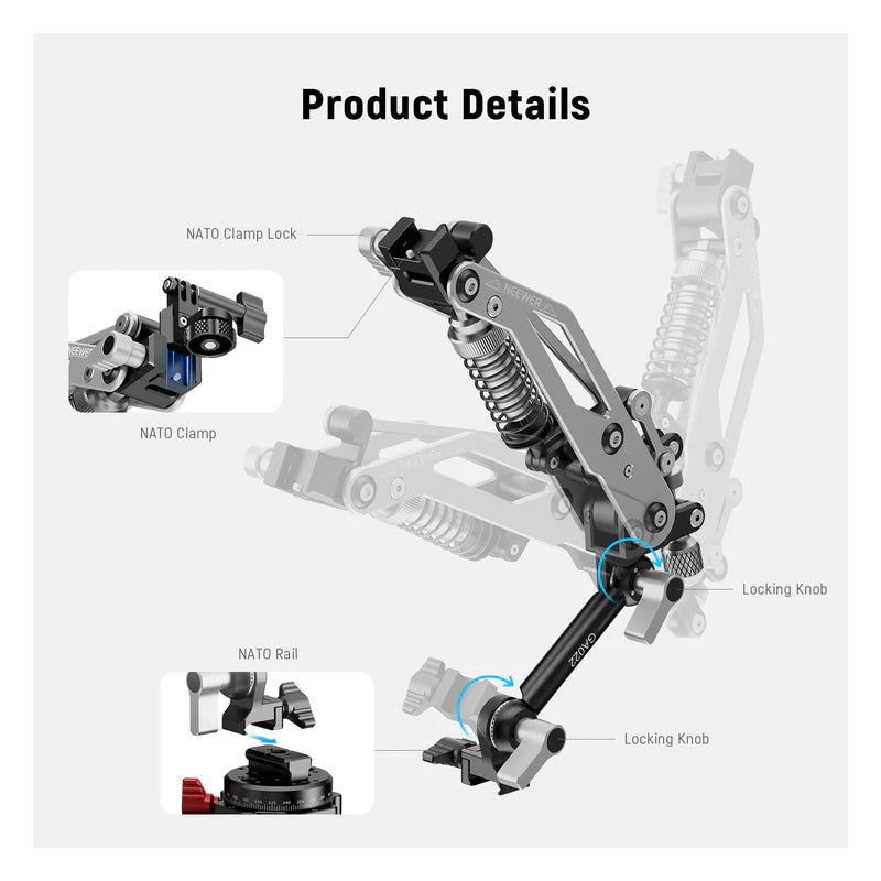 NEEWER GA022 Hydraulic Boom Arm Suction Cup - Black