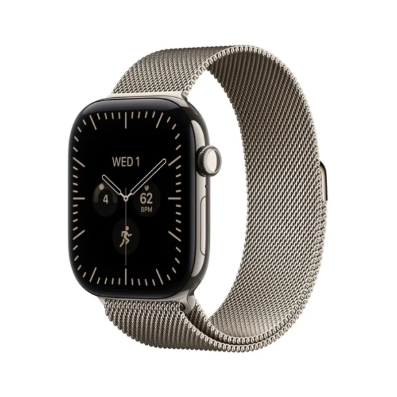 Apple Watch Series 12 - LTPO OLED / 64GB / 46mm / Bluetooth / Wi-Fi + Cellular / Medium/Large /  Natural Titanium Case with Natural Milanese Loop