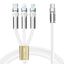 Porodo Three-in-one Multi-Connector Swivel Cable - 100W / 1.2 Meter / White