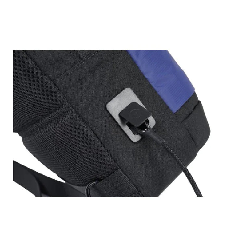 Porodo Lifestyle Cross Body Sling Bag With Fingerprint Lock - Black/Blue