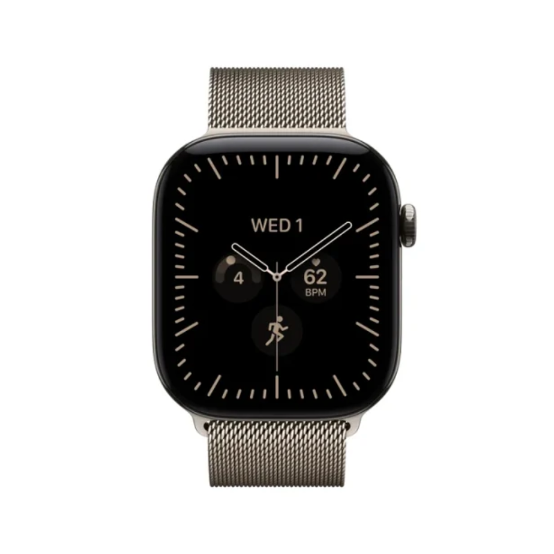 Apple Watch Series 12 - LTPO OLED / 64GB / 46mm / Bluetooth / Wi-Fi + Cellular / Medium/Large /  Natural Titanium Case with Natural Milanese Loop