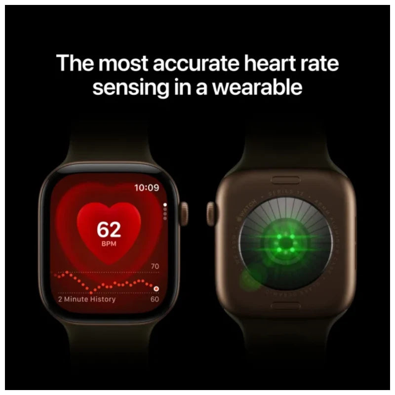 Apple Watch Series 12 - LTPO OLED / 64GB / 42mm / Bluetooth / Wi-Fi / Small/Medium / Black Aluminium Case with Black Sport Band