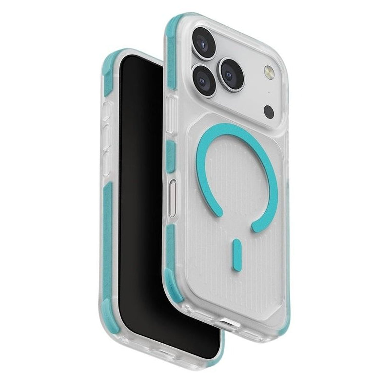 Uniq Hybrid Combat Active Magclick Charging Case For Apple iPhone 17 Pro - Frost Clear/Turquoise